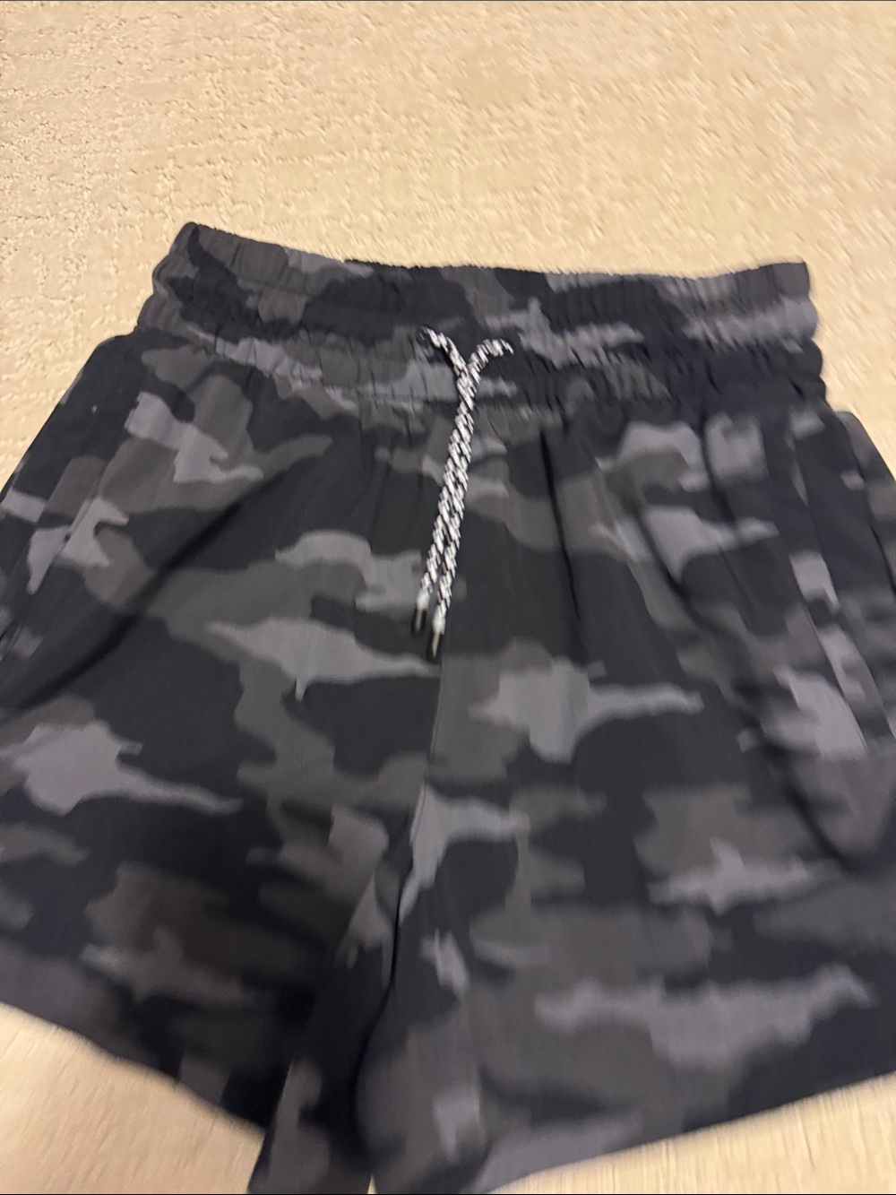 Athleta girls Black Gray Camo Athletic Shorts
